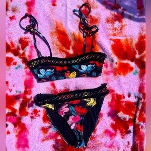 Multicolor Tropical Floral Print Bikini